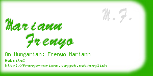 mariann frenyo business card